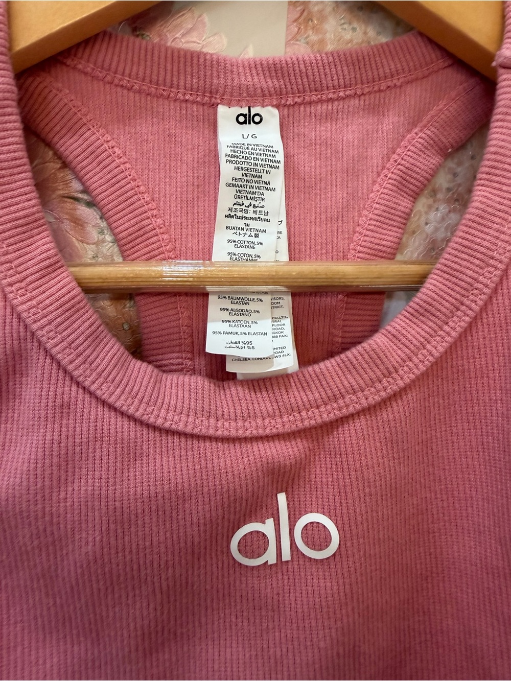 Alo ' Pink Ribbed Tank Top - Picture 2 of 3